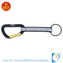 Hochwertiger kletternder Knopf-Karabiner mit reflektierendem Schirm druckte Lanyard von China